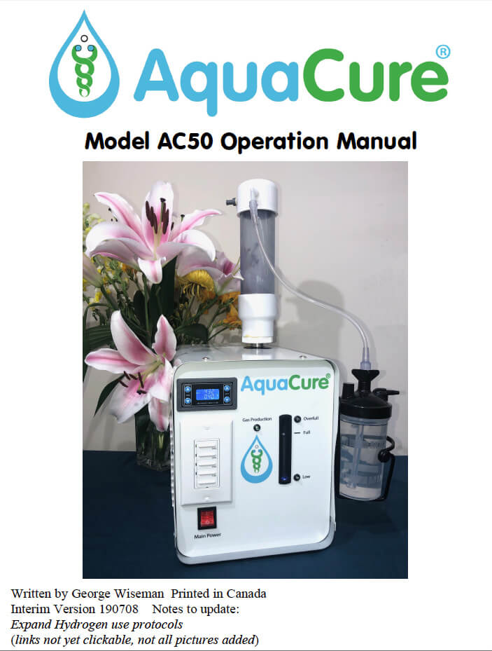 AquaCure model AC50 Operation Manual