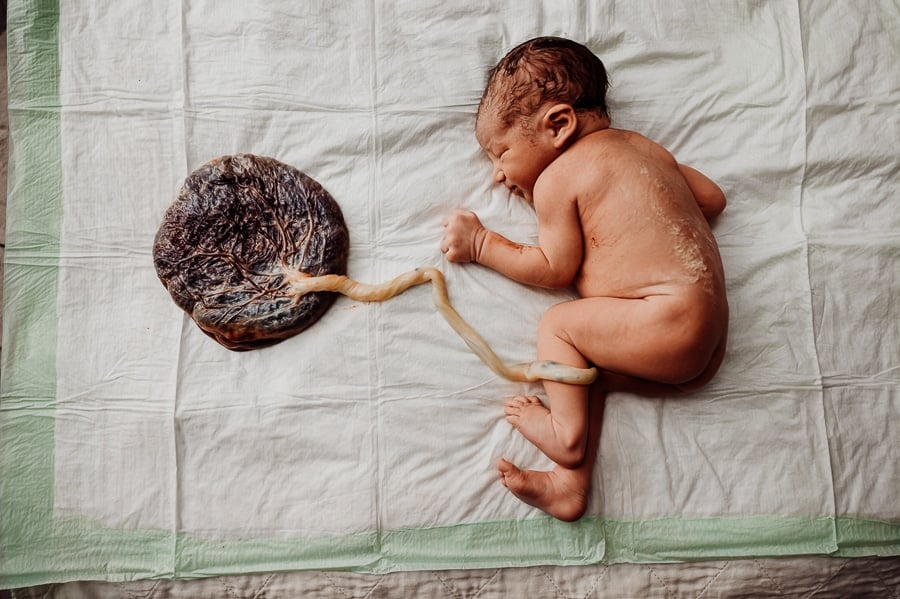 Woman giving birth at Holly No 7 birth Center Bangor Maine