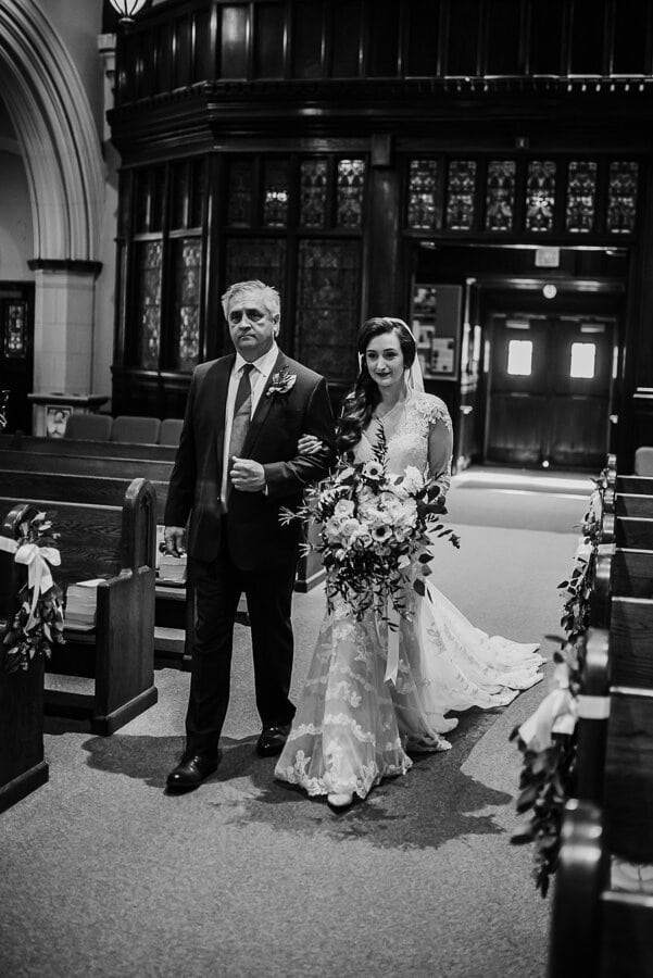 Father and bride at augusta church