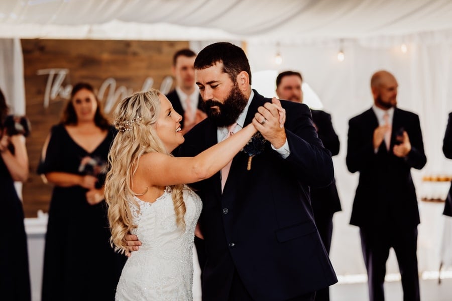 bride and groom first dance