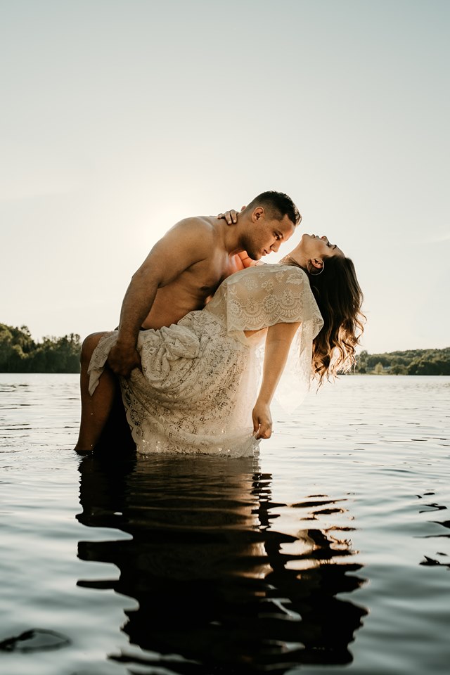 Dexter Lake Wassookeag Couple Water Photoshoot photography engagement engaged married wedding