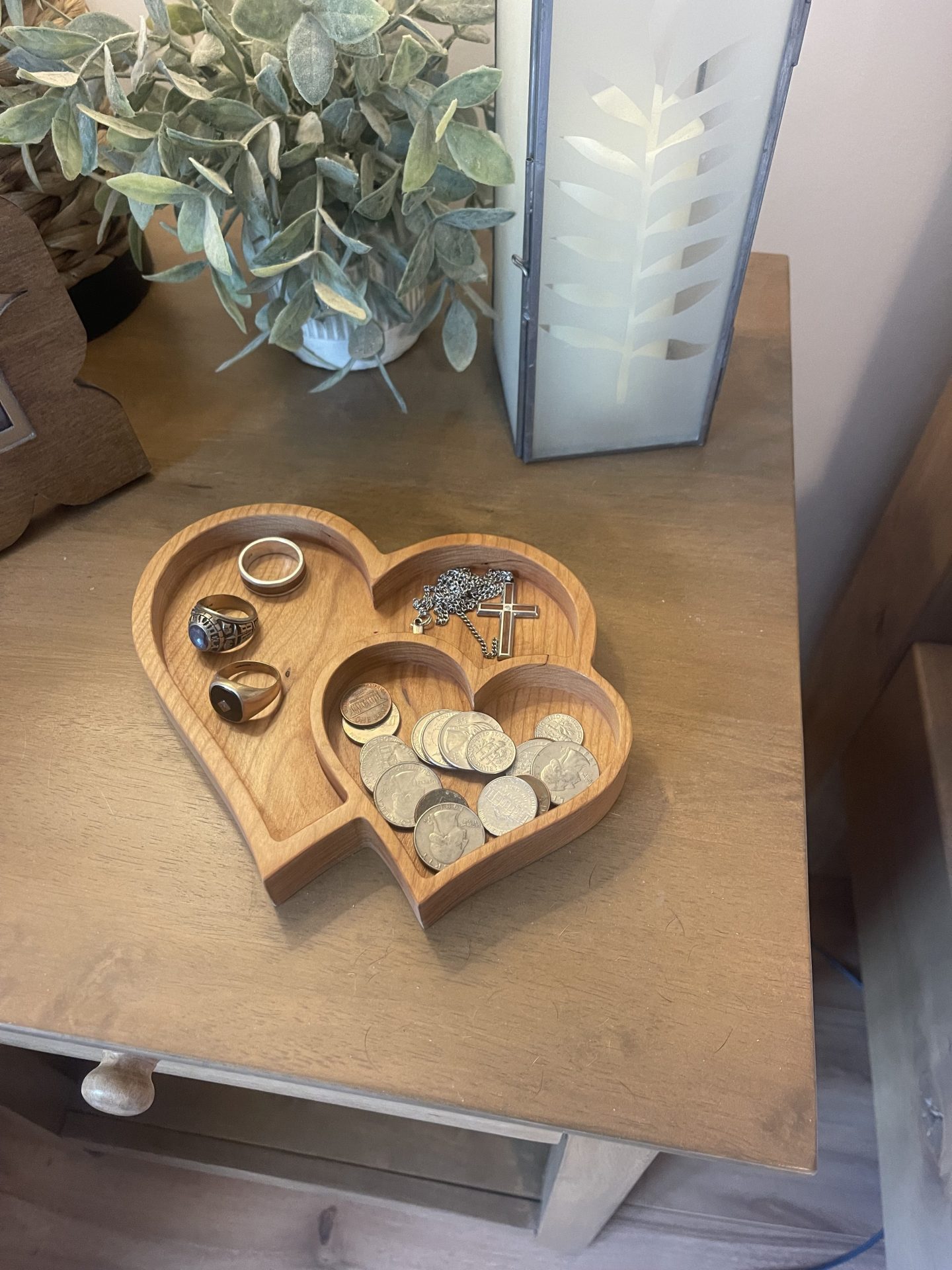 Double heart Cherry catch all bowl