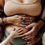 Hands on pregnant belly