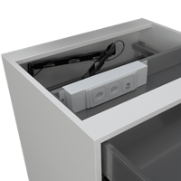 Media -  Schubladeneinsatz UnaW mit Kabelführung über Wing