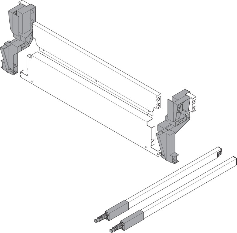 Stahlrückwand Set Müllauszug