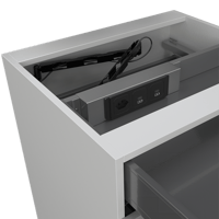 Media -  Schubladeneinsatz UnaW mit Kabelführung über Wing