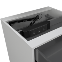 Media -  Schubladeneinsatz UnaW mit Kabelführung über Wing