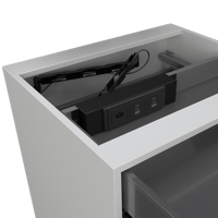 Media -  Schubladeneinsatz UnaW mit Kabelführung über Wing