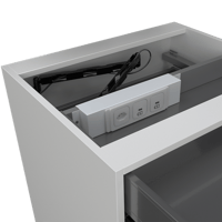 Media -  Schubladeneinsatz UnaW mit Kabelführung über Wing