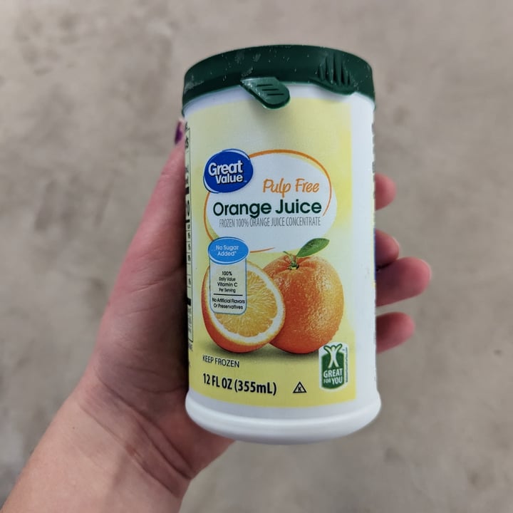 Great Value PulpFre Orange Juice Frozen 100 Orange Juice Concentrate