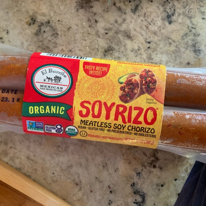 El Burrito Mexican Food Products Corp Soyrizo Meatless Soy Chorizo