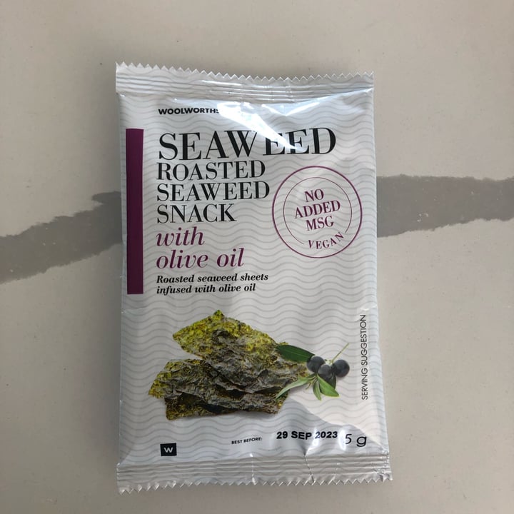 Woolworths Food Roasted Seaweed Snack Olive Oil Review | abillion