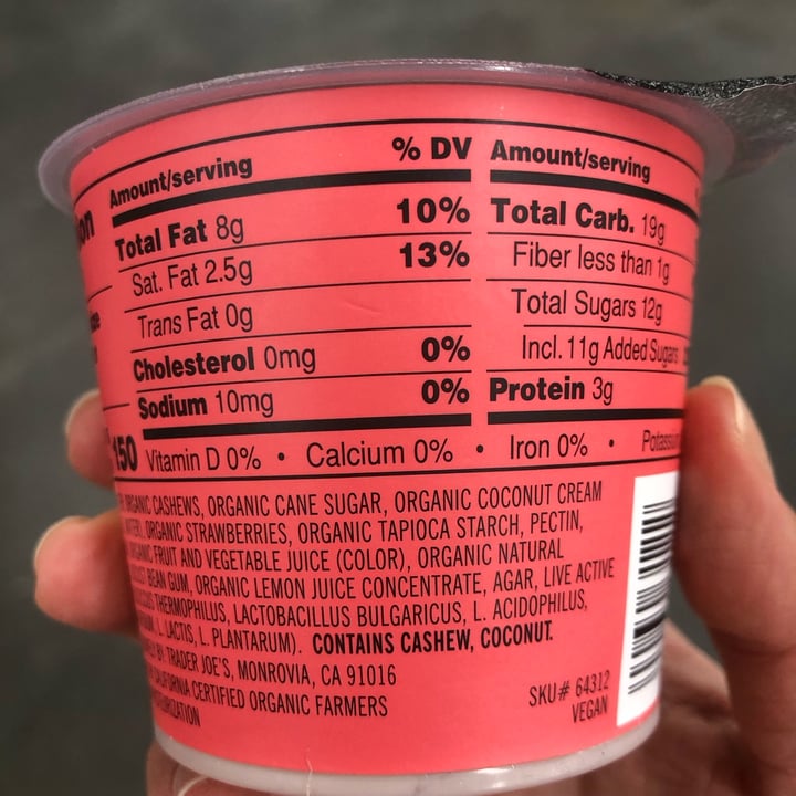 Trader Joe's Organic Creamy Cashew Cultured Yogurt Alternative ...