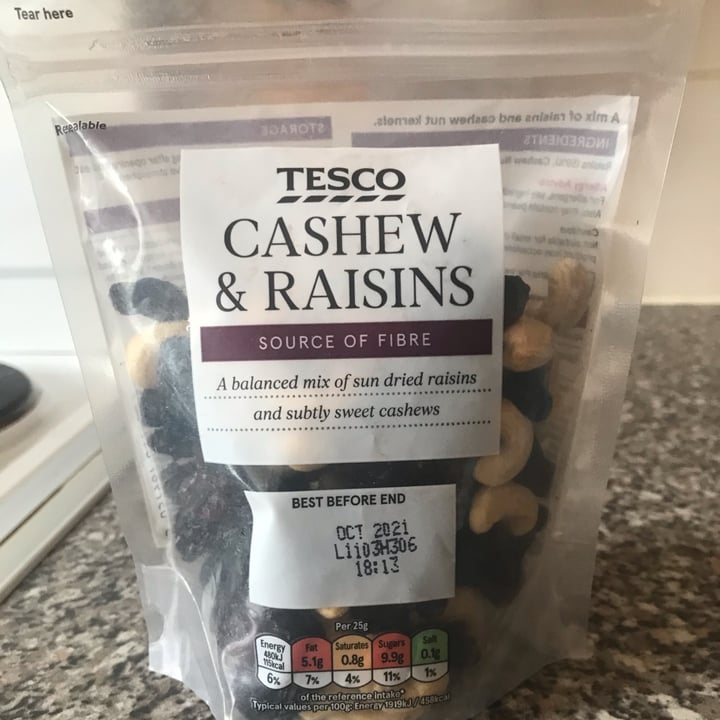 Tesco Cashews and raisins Review abillion