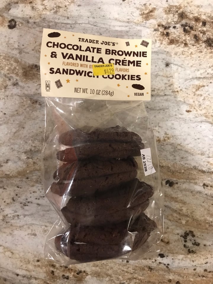 Trader Joe's Chocolate Brownie & Vanilla Creme Sandwich Cookie Reviews