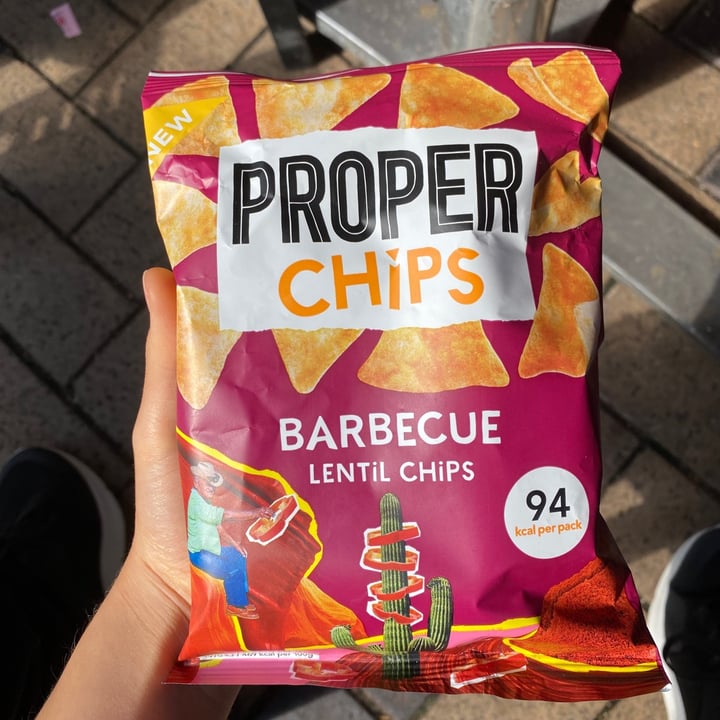 Proper Crisps Barbacue lentil chips Review abillion