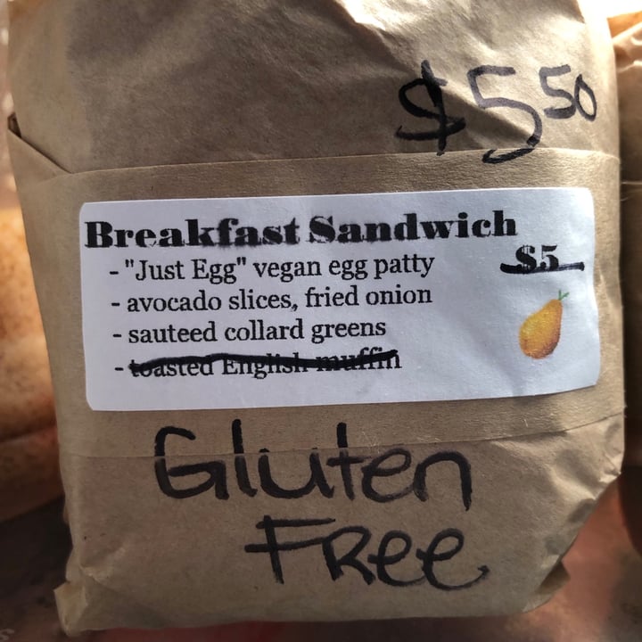 Jinglepear Deli, Vegan Meals to Go Old Toronto, Toronto, Canada Glutenfree Breakfast Sandwich