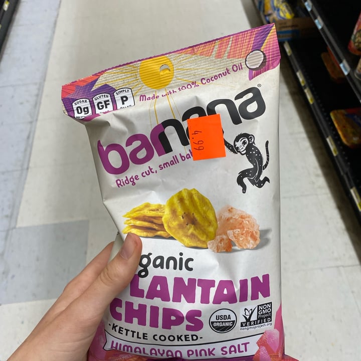Barnana Organic Ridged Plantain Chips With Himalayan Pink Sea Salt