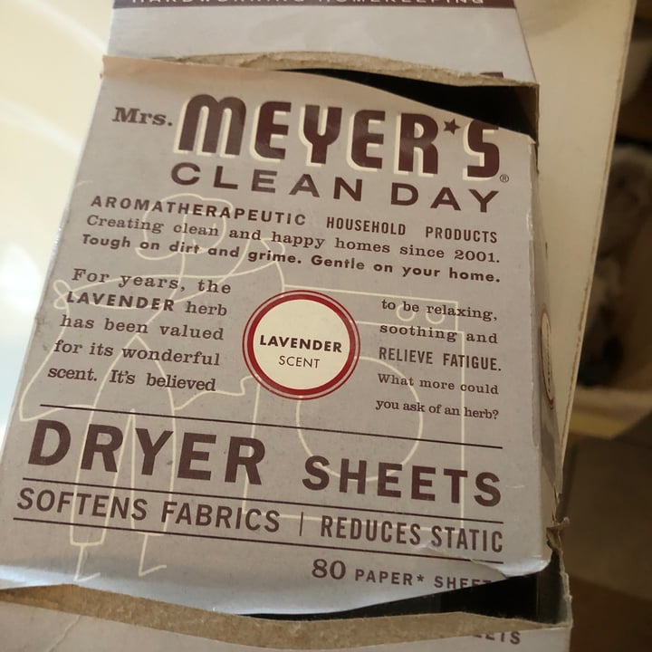 Mrs. Meyer's Clean Day Dryer Sheets Lavender Reviews abillion