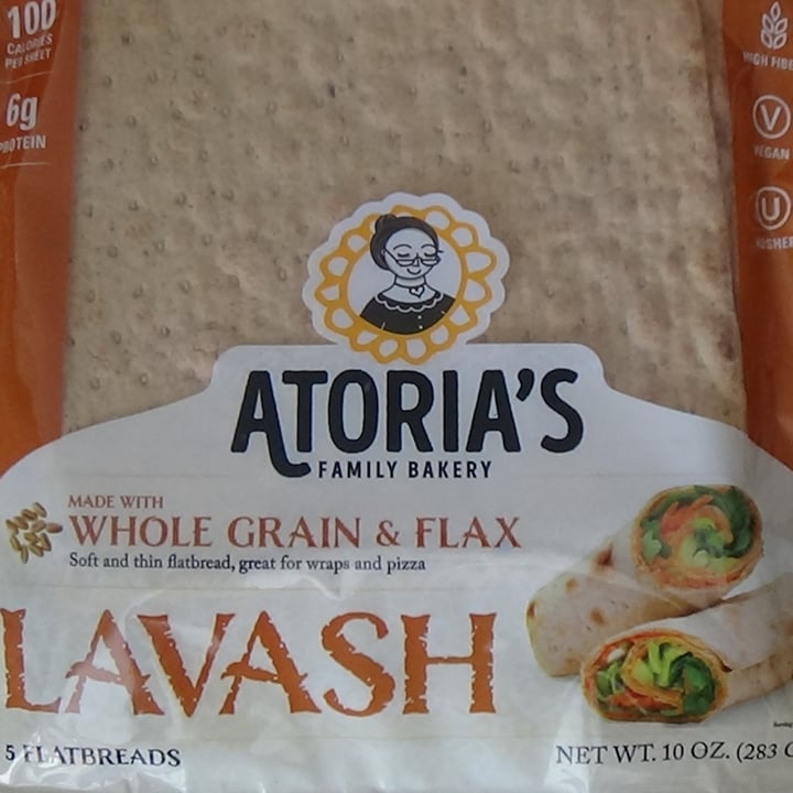 Atoria's Family Bakery Whole Grain & Flax lavash Review abillion