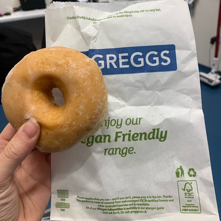 Greggs United Kingdom Vegan Glazed Ring Doughnut Review abillion