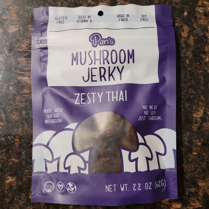 Pan's Mushroom Jerky Zest thai Mushroom Jerky Review abillion
