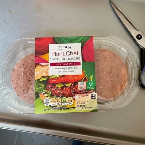 Tesco Plant Chef, 2 Meat-free Burgers, meat, alternative eggs, meat & seafood, food, review