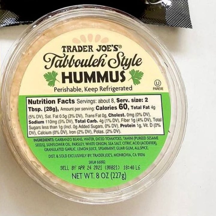Trader Joe's Tabbouleh Style Hummus Review abillion