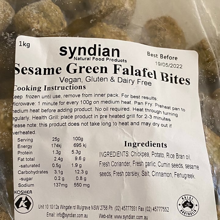 photo of Syndian Super Green Falafel Bites shared by @blacklilyleaf on  10 Sep 2021 - review