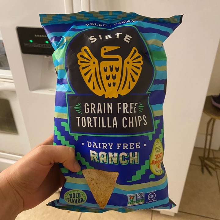 photo of Siete Family Foods Grain Free Tortilla Chips Dairy Free Ranch shared by @saturnmilk on  16 Jan 2021 - review
