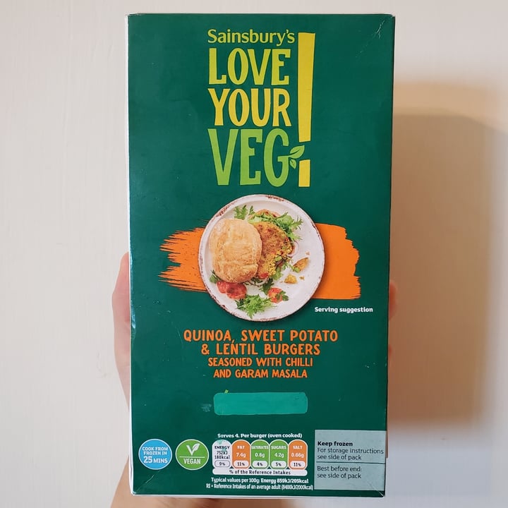 Sainsbury's Quinoa, Sweet Potato and Lentil Burger Reviews abillion