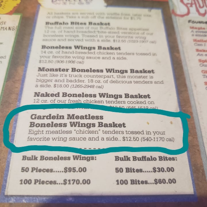review photo of Pluckers Gardein Meatless Boneless Wings Basket shared by @teregami on 18 Aug 2020 - review
