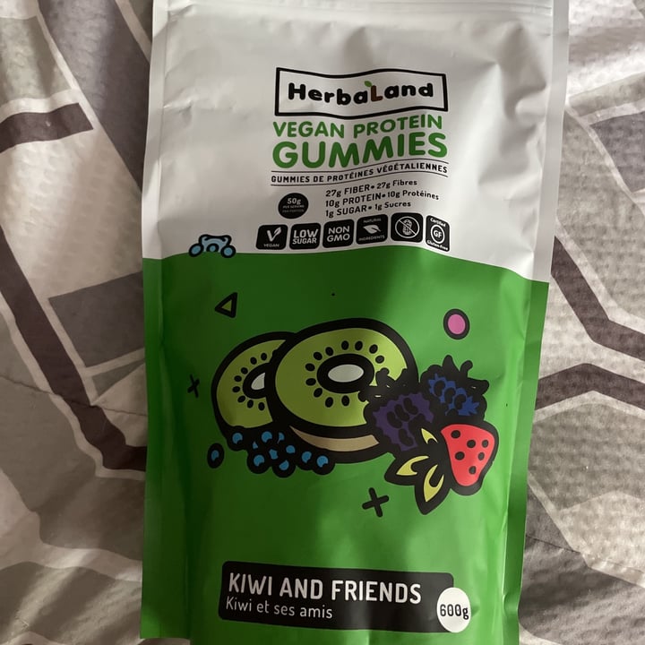 HerbaLand Vegan Protein Gummies Kiwi and Friends Review abillion