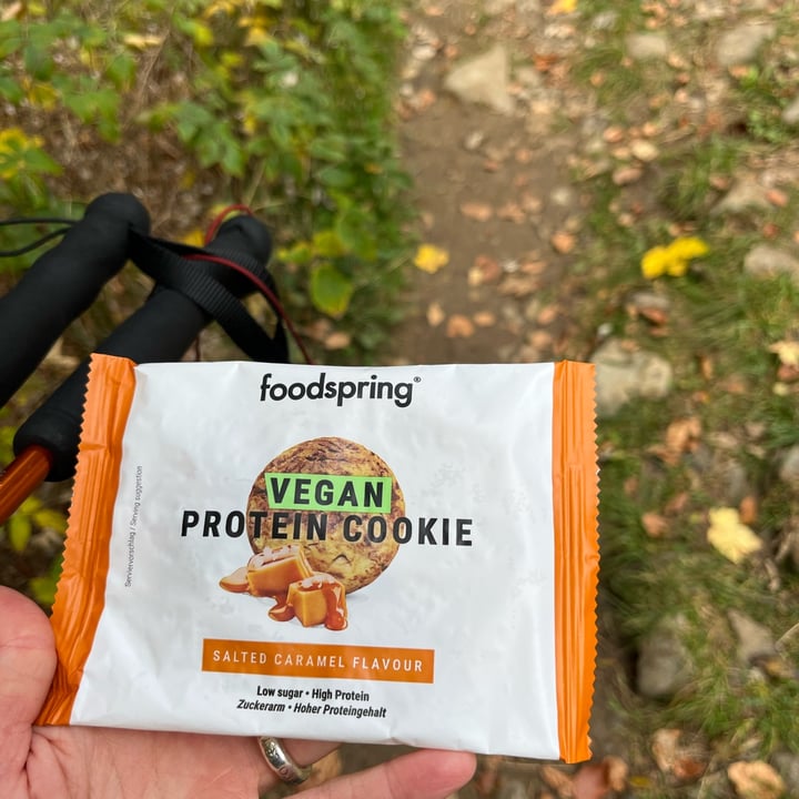 Foodspring vegan protein cookie salted caramel flavor Review abillion