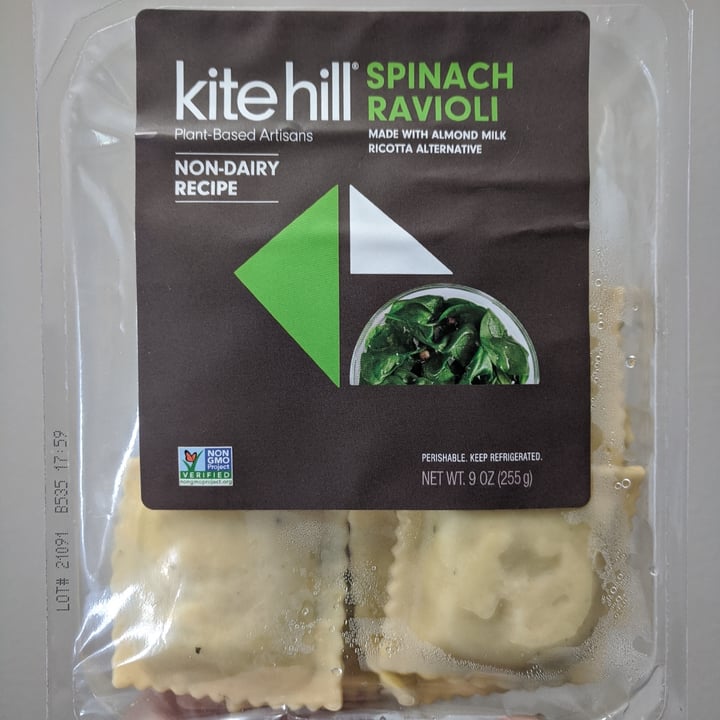 Kite Hill Spinach Ravioli with Almond Milk Ricotta Alternative Review abillion