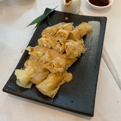 Fried bean curd sheet with house special sesame sauce
