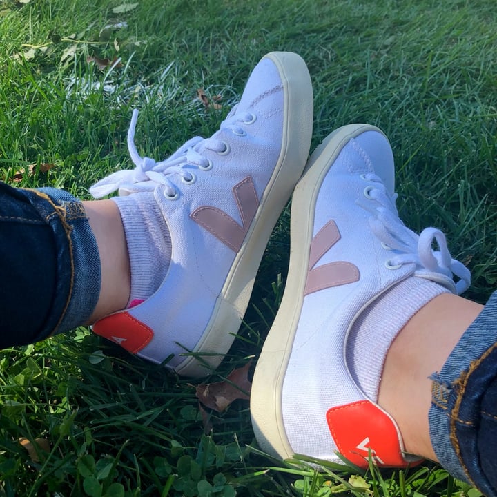 Veja Esplar SE Canvas Sneaker in White, Babe, and Orange Review | abillion