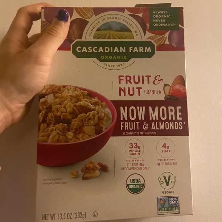 Cascadian Farm Fruit & Nut Granola Cereal Reviews abillion