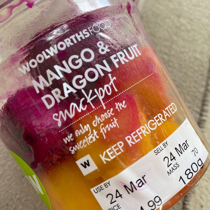 Woolworths Food Mango & Dragon Fruit Snackpot Review abillion