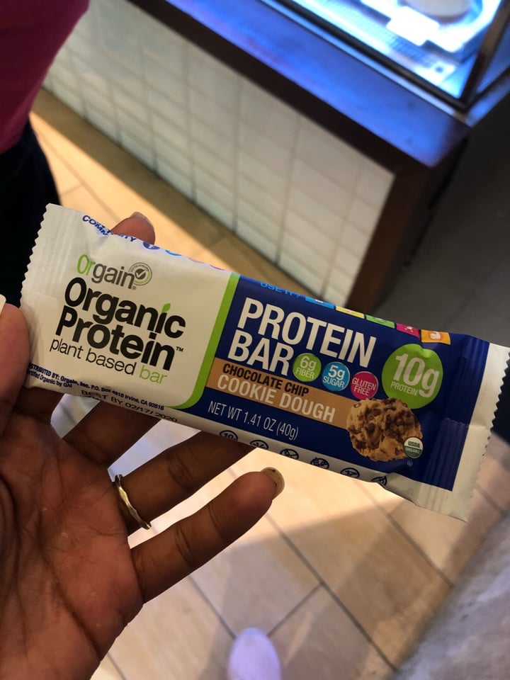 Orgain Chocolate Chip Cookie Dough Protein Bar Reviews abillion