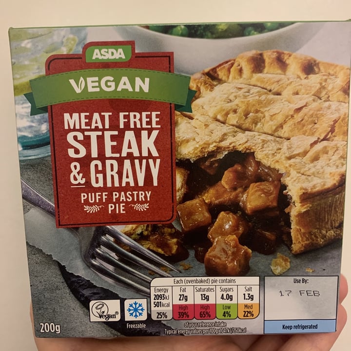 ASDA Vegan meat free steak & gravy puff pastry pie Review abillion