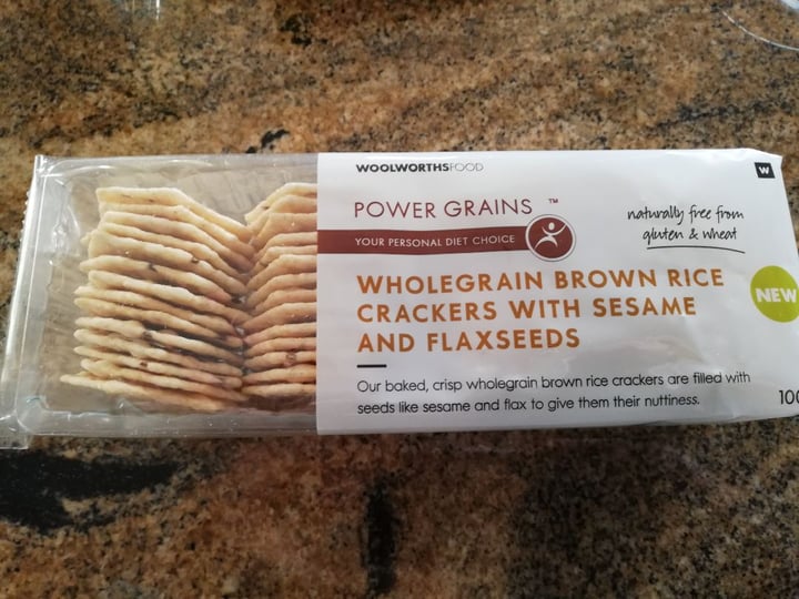 Woolworths Food Wholegrain brown rice crackers with Sesame seeds Review