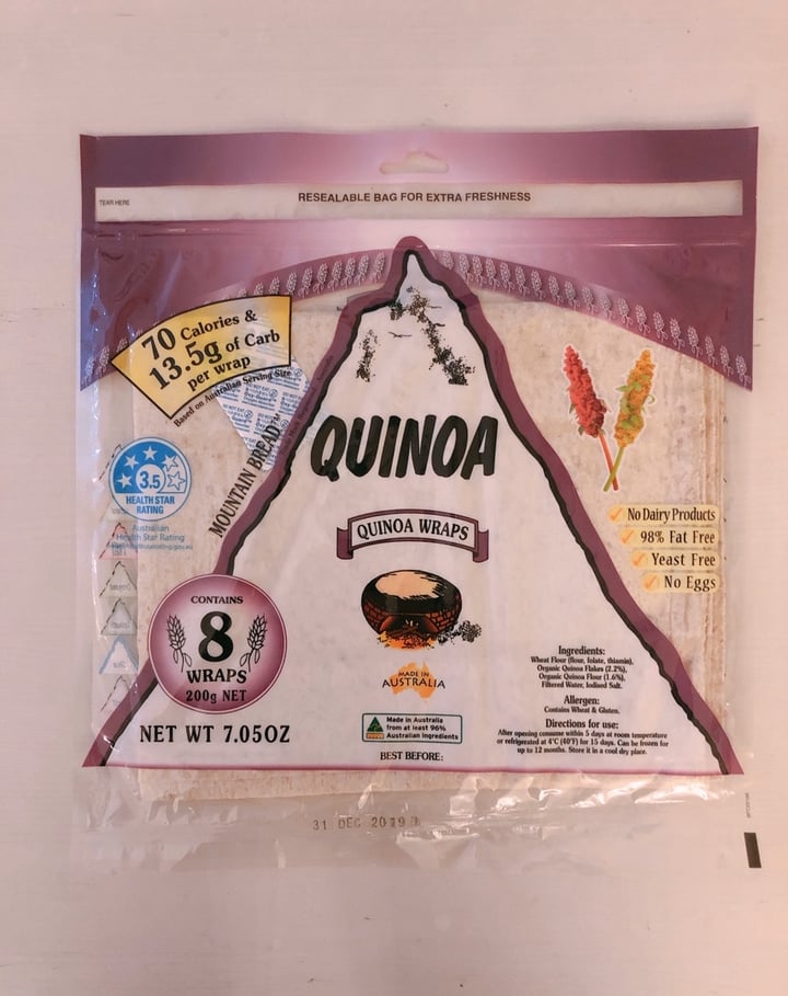 Mountain Bread Quinoa Wraps Reviews abillion