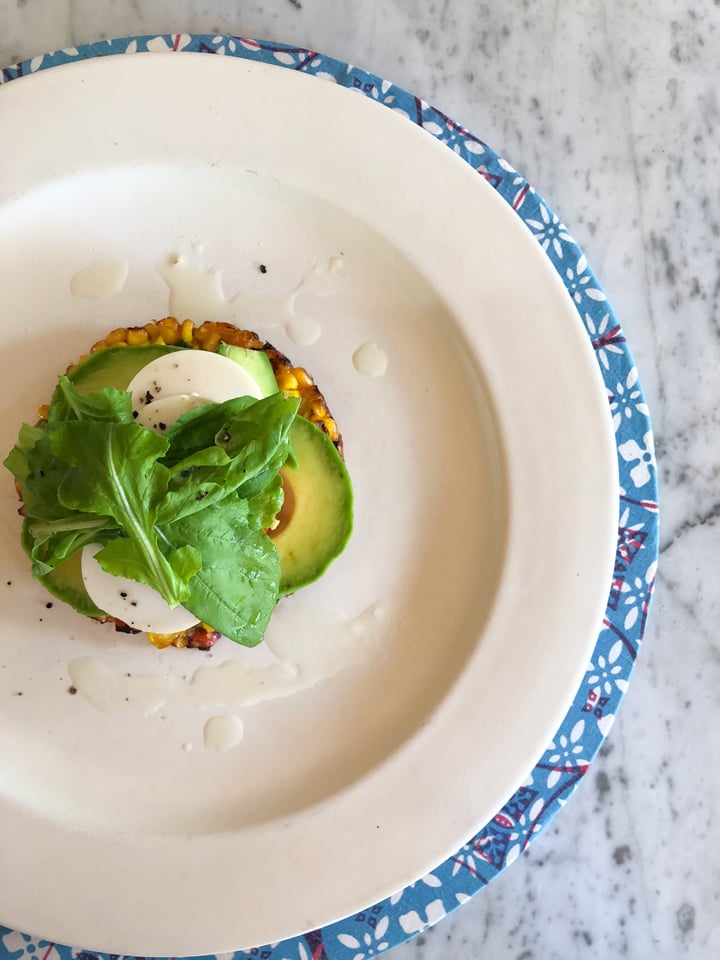 review photo of COMO Uma Ubud Sweet corn cake with tofu, avocado, tomato with rocket shared by @akm on 21 Jun 2018 - review