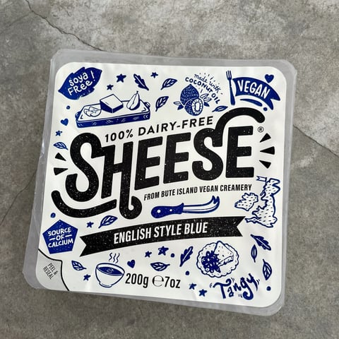 Sheese, English style blue, cheese, dairy alternatives, food, review