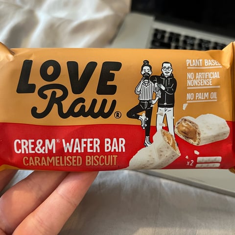 LoveRaw, Caramelised Biscuit Cream Wafer Bar, bars, snacks, food, review