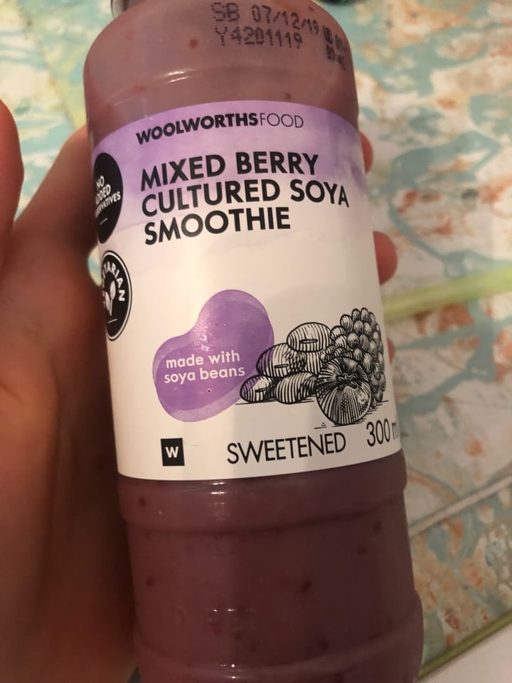 Woolworths Food Mixed Berry Cultured Soya Smoothie Review abillion
