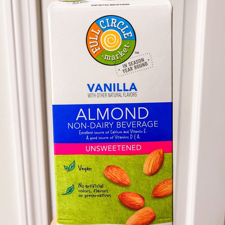 Full Circle Market Unsweetened Vanilla Almond Milk Review abillion