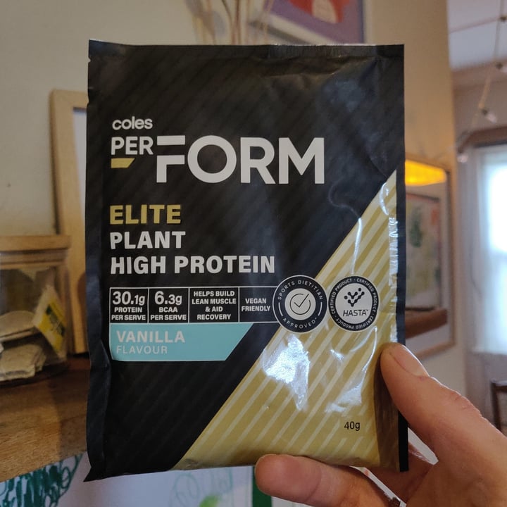 Coles perform Elite Plant High Protein Powder Vanilla Review abillion
