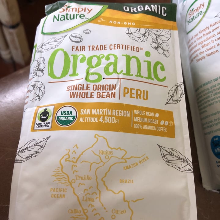 Simply Nature Organic fair trade coffee Peru Review abillion